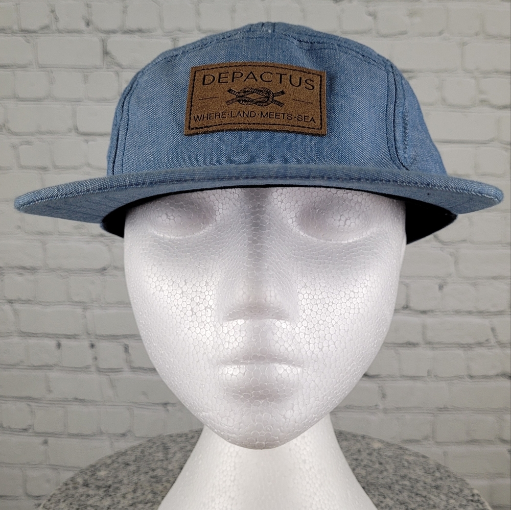 DEPACTUS | nautical "Where Land Meets Sea" flat brim adjustable cap hat